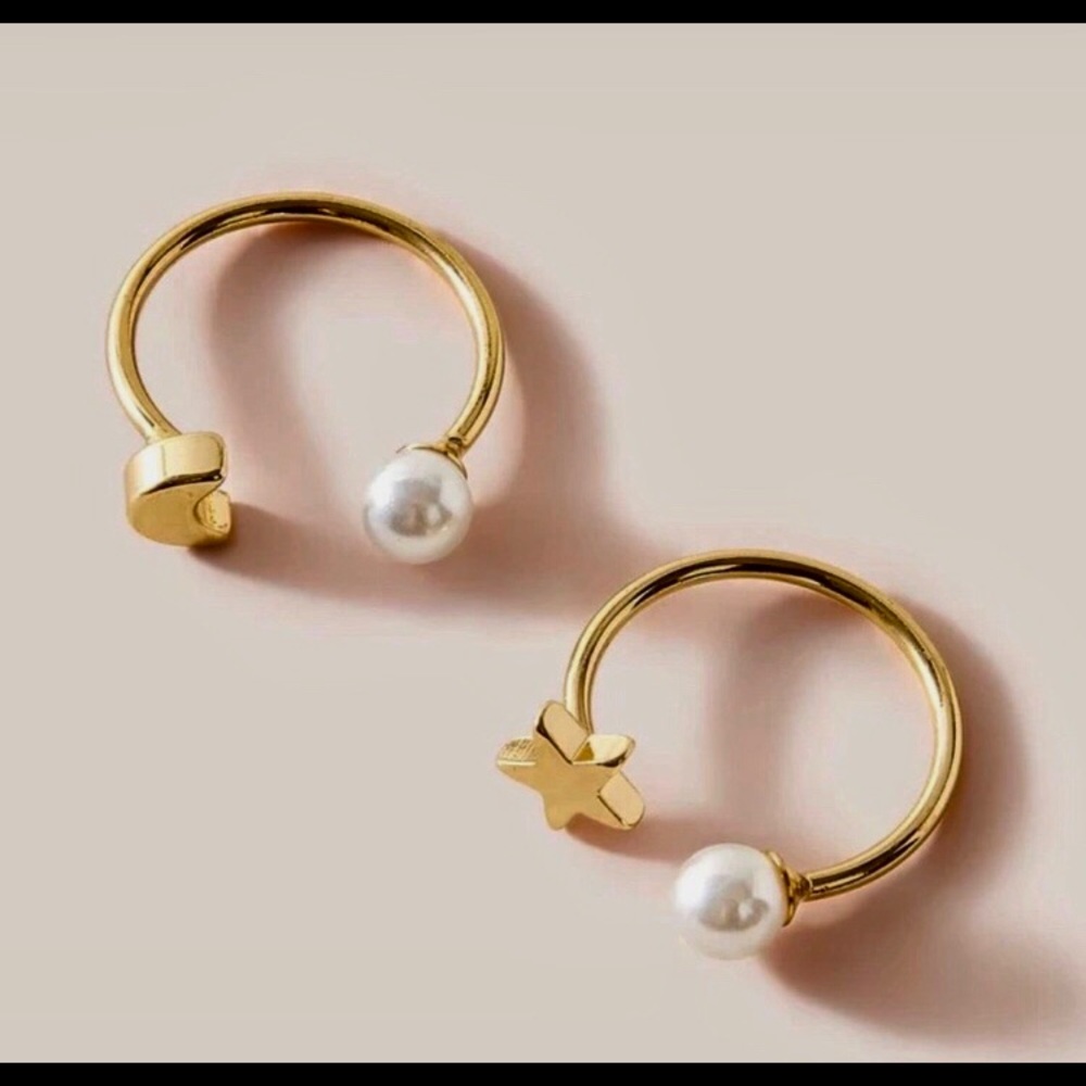 ⭐️2 for $20 ⭐️ ⭕️ Last Set⭕️ 2pc Gold Pearl Ring